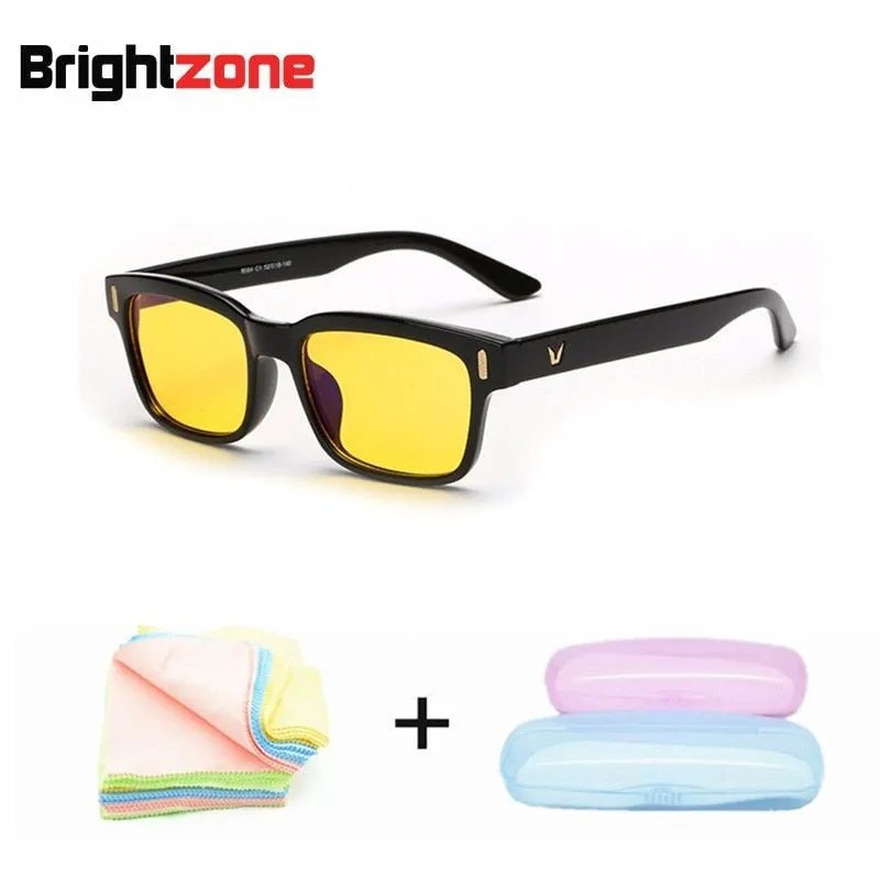 Brightzone Unisex Full Rim Rectangle Tr 90 Gaming Eyeglasses 22k