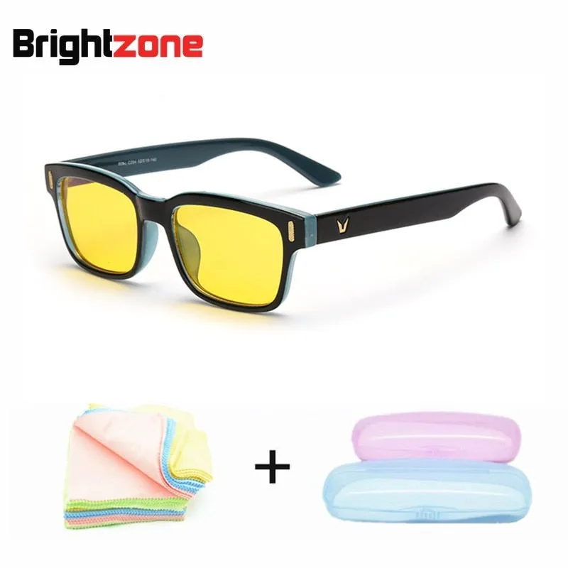 Brightzone Unisex Full Rim Rectangle Tr 90 Gaming Eyeglasses 22k