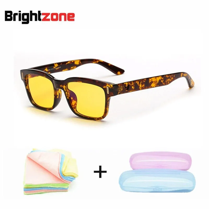 Brightzone Unisex Full Rim Rectangle Tr 90 Gaming Eyeglasses 22k
