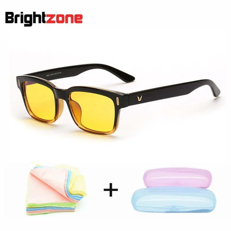 Brightzone Unisex Full Rim Rectangle Tr 90 Gaming Eyeglasses 22k