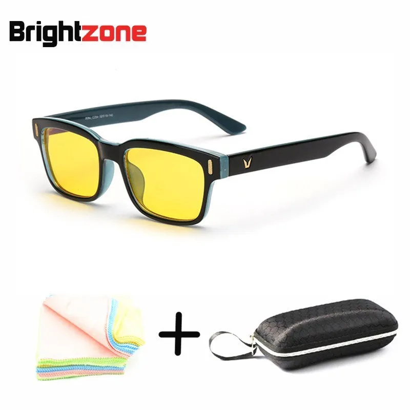 Brightzone Unisex Full Rim Rectangle Tr 90 Gaming Eyeglasses 22k