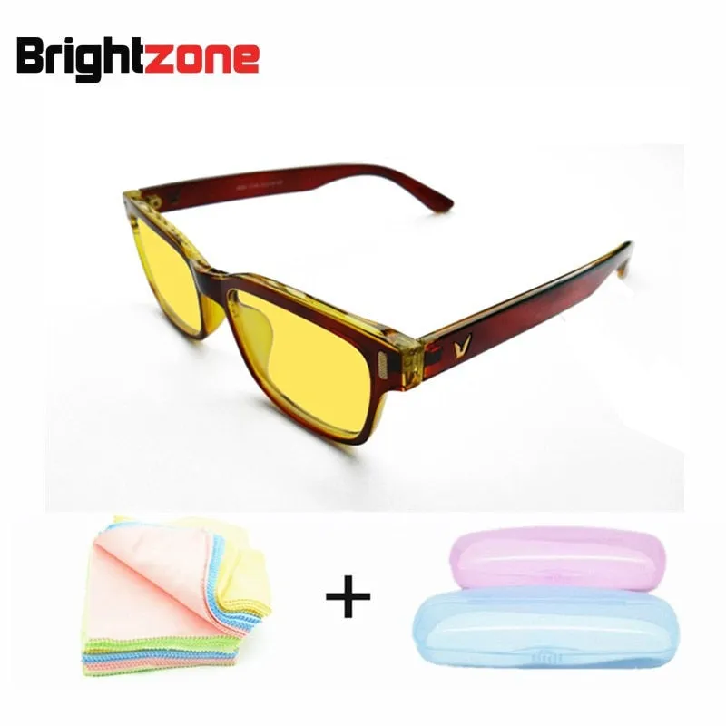 Brightzone Unisex Full Rim Rectangle Tr 90 Gaming Eyeglasses 22k