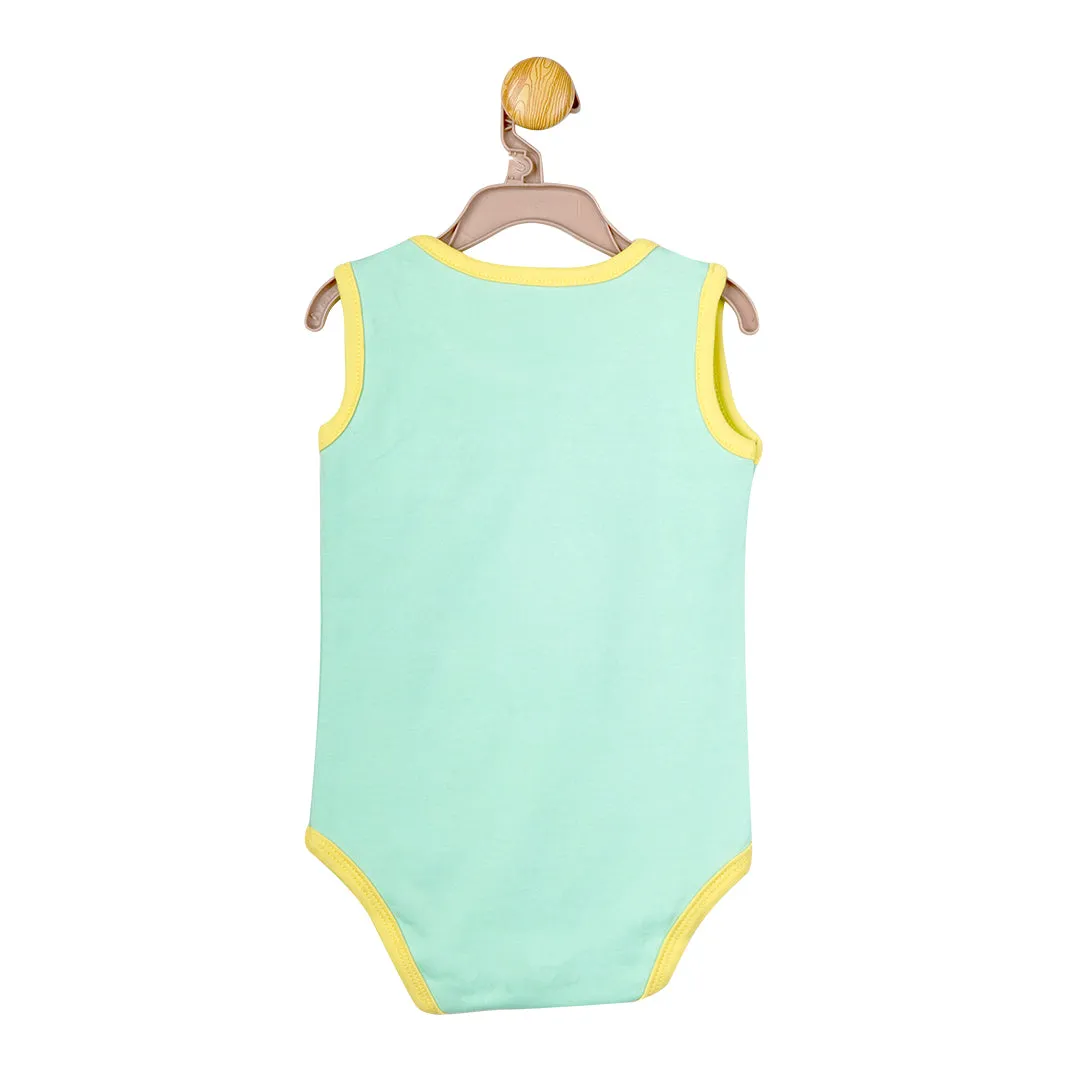 Bunny & Bear's friendship tale bodysuit in Cyan