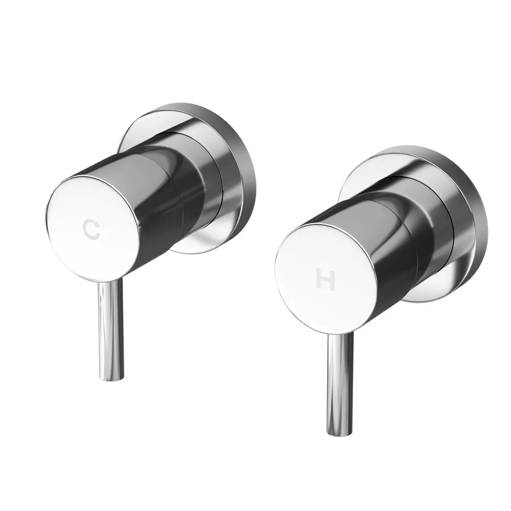 Chrome Brass Twin Basin Shower Hot Cold Water Faucet Cefito