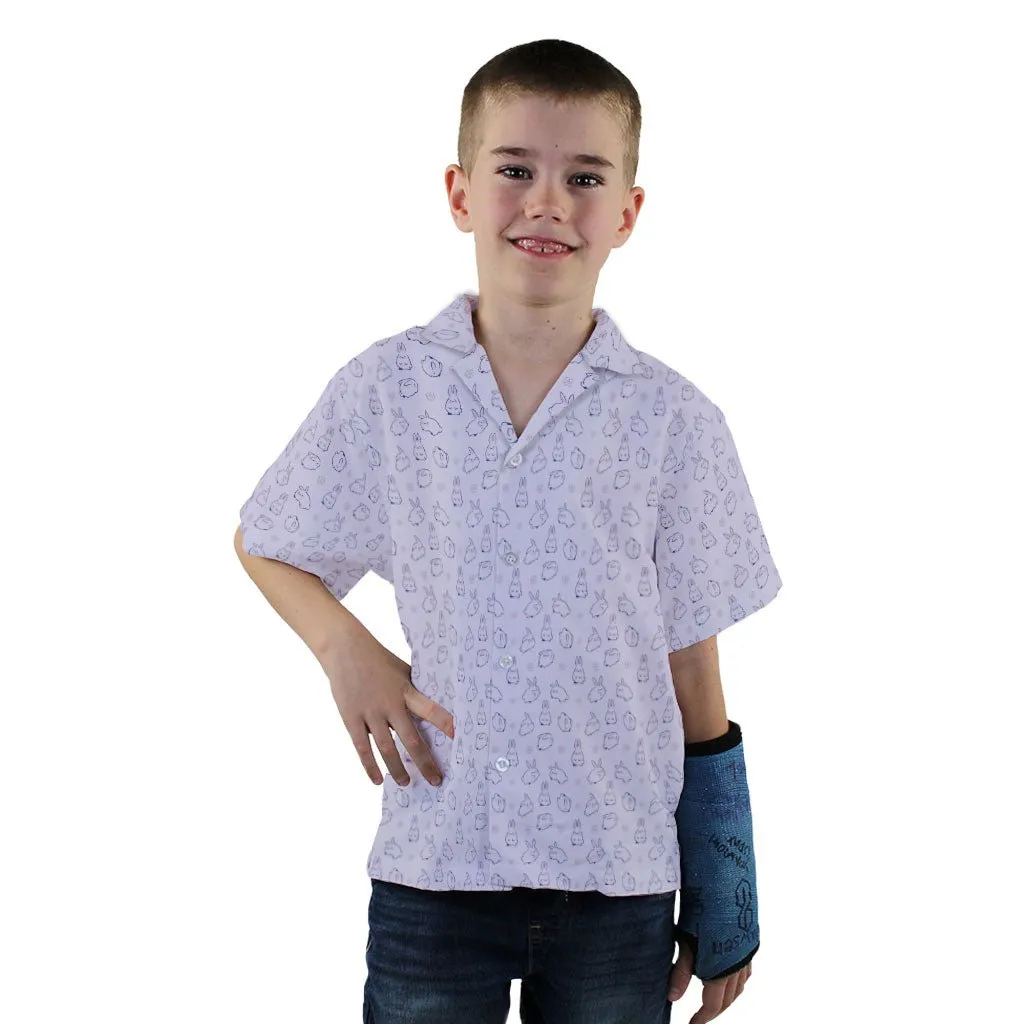 Lilac Anime Bunnies Youth Hawaiian Shirt
