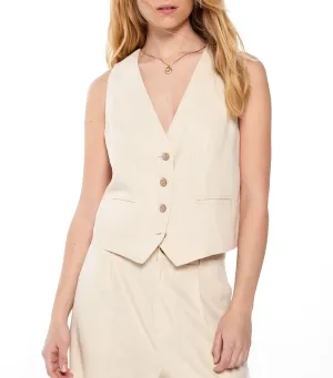 Linen Vest Beige