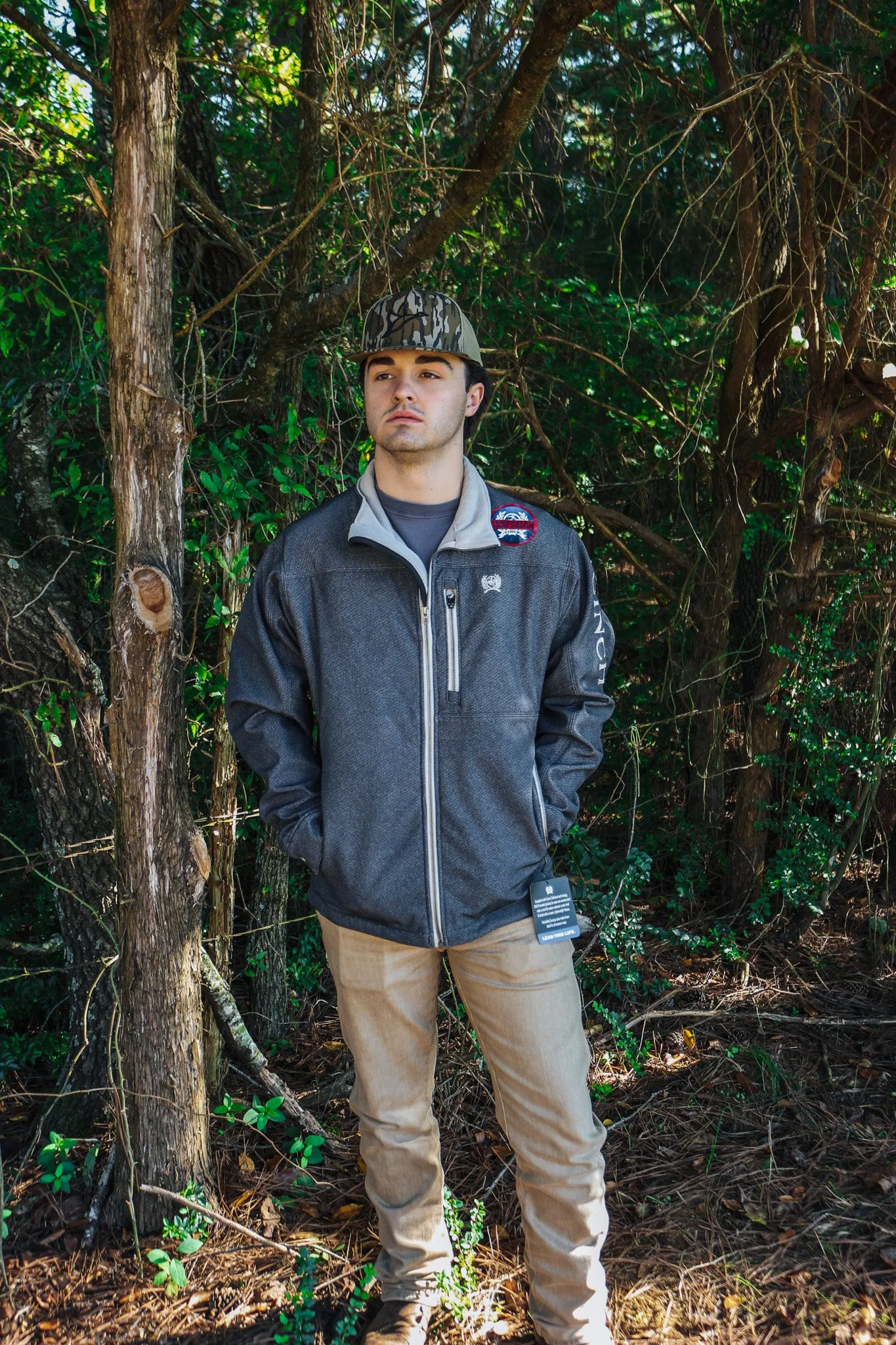 Mens Concealed Carry Bonded Grey Cinch Jacket