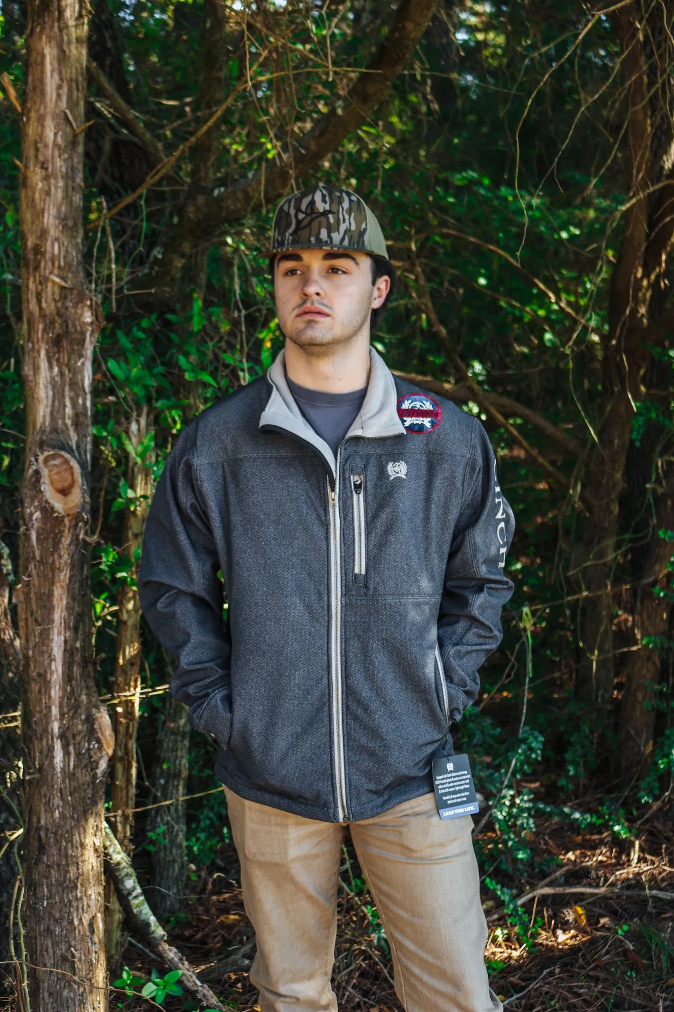 Mens Concealed Carry Bonded Grey Cinch Jacket