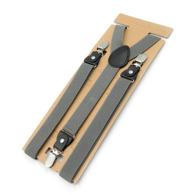 Men's suit trousers elastic suspenders