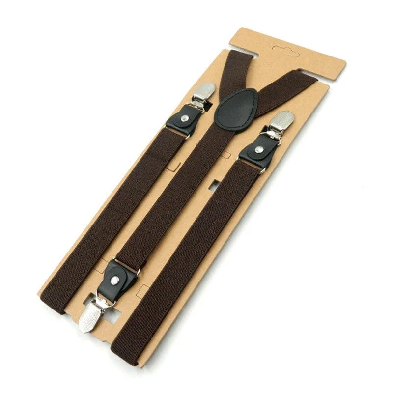 Men's suit trousers elastic suspenders