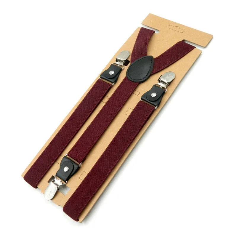 Men's suit trousers elastic suspenders