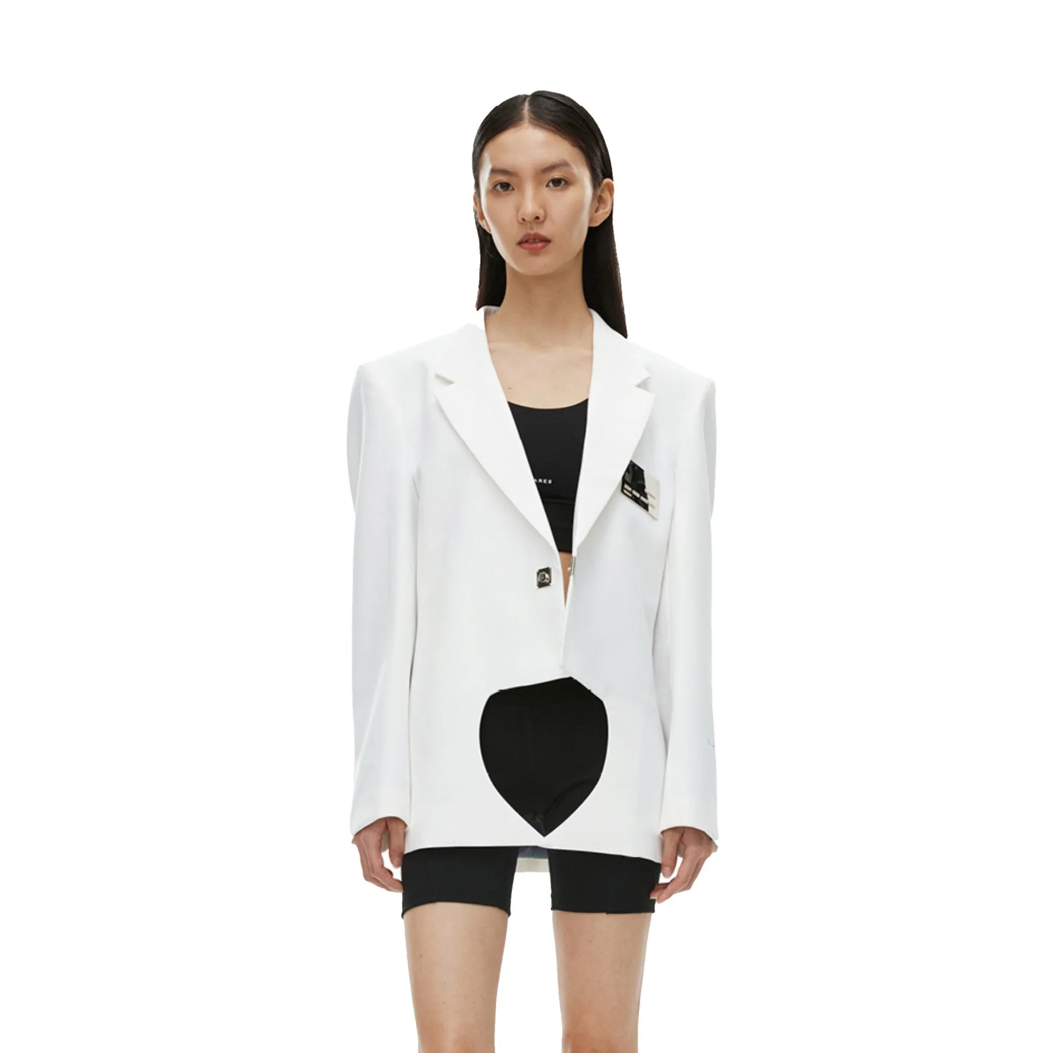 Metal Credit Card Single Breasted Suit White