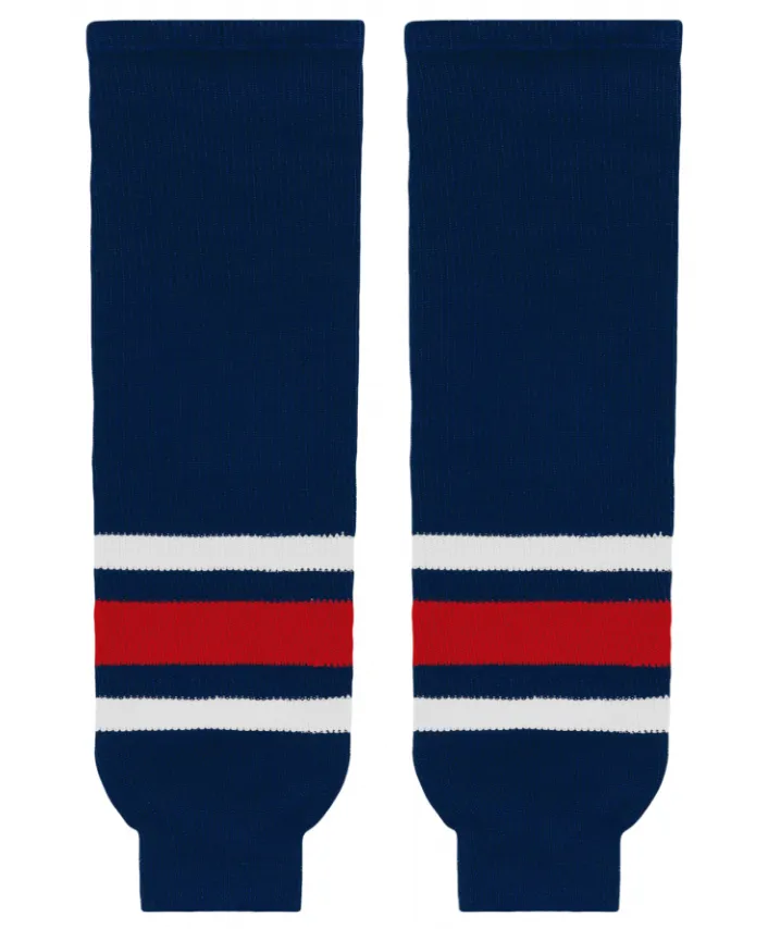 Modelline 2009-2016 Columbus Blue Jackets Home Navy Knit Ice Hockey Socks