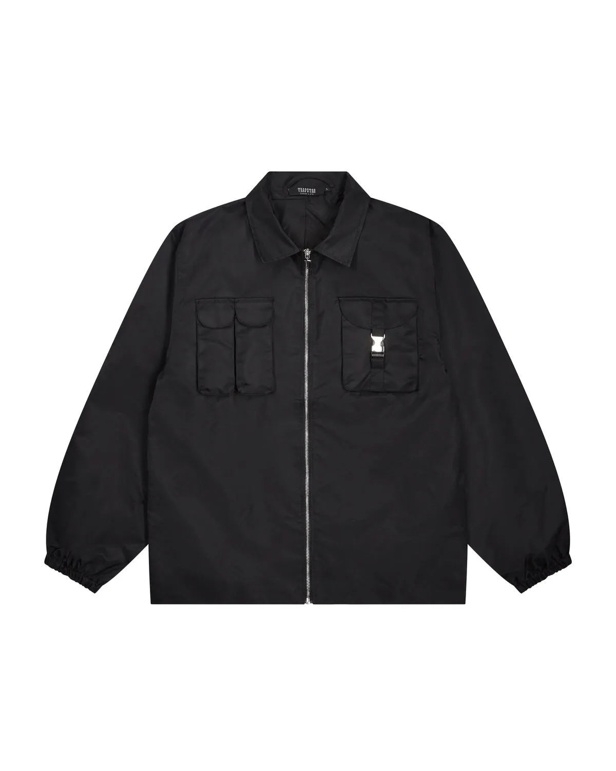 Nylon Twill Coach Jacket - Black