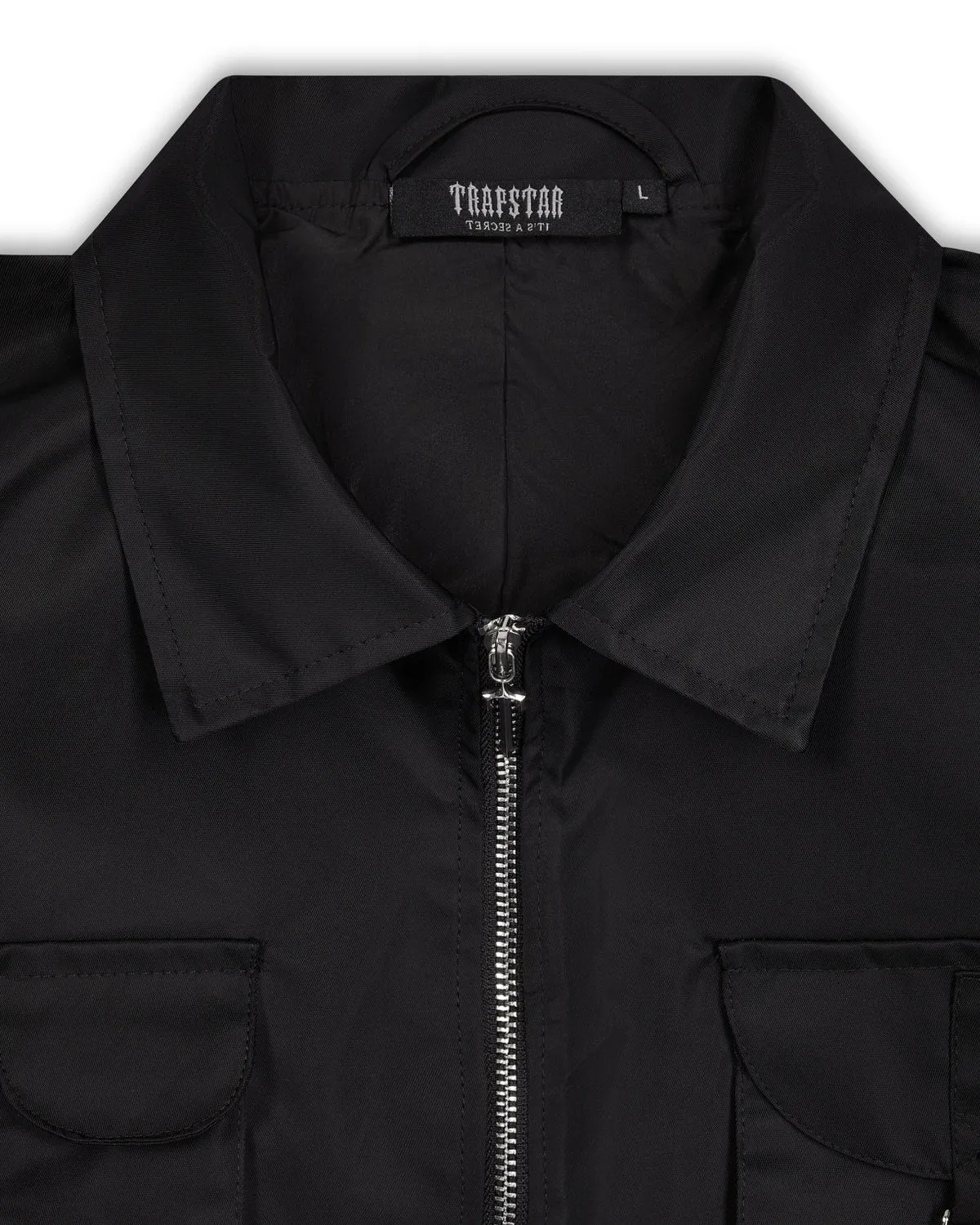 Nylon Twill Coach Jacket - Black