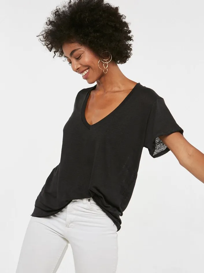 Project Social T Gracias Linen Tee | Black