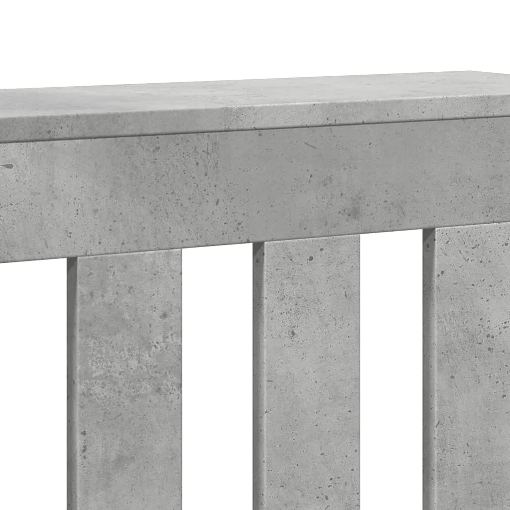 Radiator Cover Concrete Grey 149x20x82 cm Engineered Wood