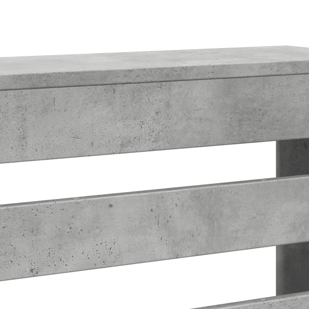Radiator Cover Concrete Grey 175x20x82 cm Engineered Wood