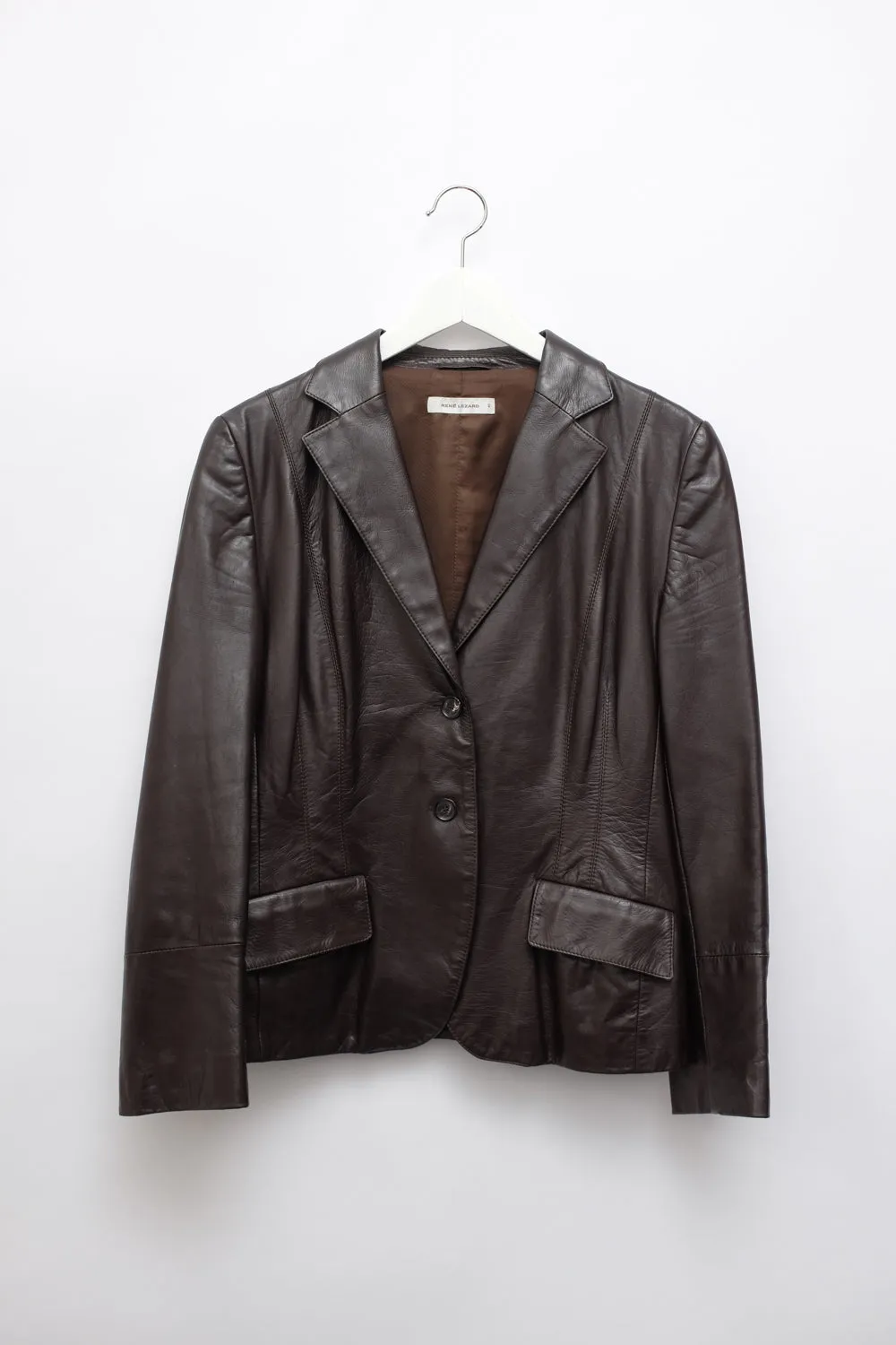 RENÉ LEZARD BROWN LEATHER BLAZER