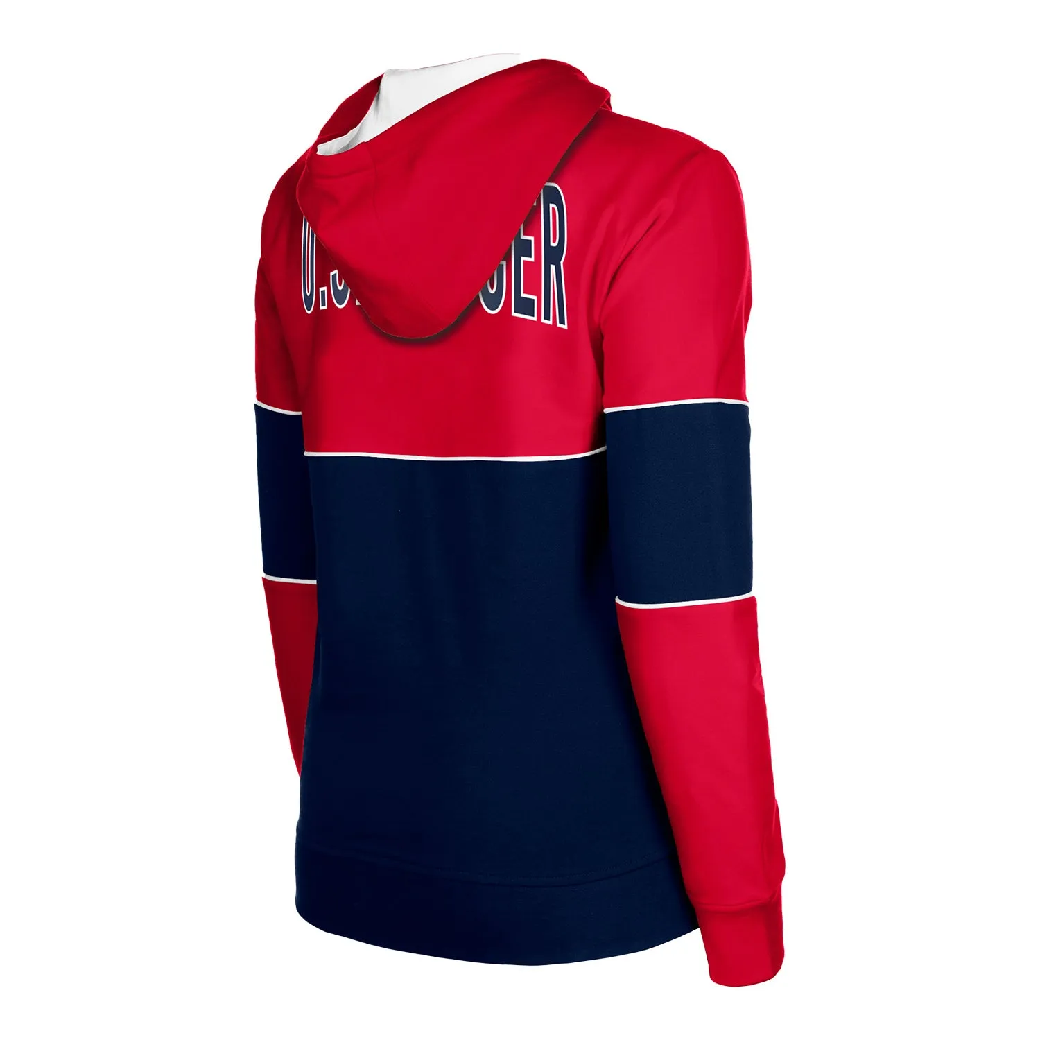 Women's New Era USMNT Full Zip Blocked Red Hoodie